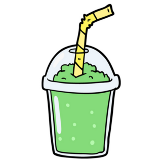 Cartoon Iced Green Apple Smoothie Sticker