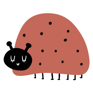 Cartoon Icon Cute Small Ladybug Sticker