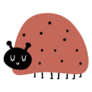 Cartoon Icon Cute Small Ladybug Sticker