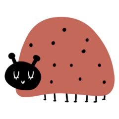 Cartoon Icon Cute Small Ladybug Sticker