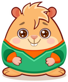Cartoon Illustration Of Cute Geek Hamster Sticker