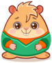 Cartoon Illustration Of Cute Geek Hamster Sticker
