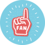 Cartoon Illustration Of Fan Foam Hand Sticker