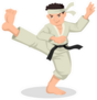 Cartoon Illustration Of Karate Boy Sticker