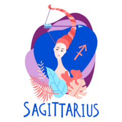 Cartoon Illustration Of Sagittarius Beautiful Woman Sticker