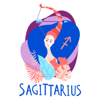 Cartoon Illustration Of Sagittarius Beautiful Woman Sticker