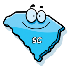 Cartoon Illustration Of State Of South Carolina Smiling Sticker