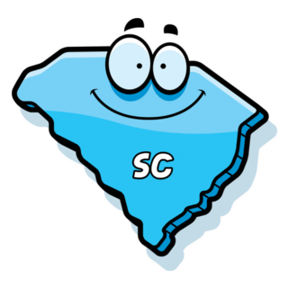 Cartoon Illustration Of State Of South Carolina Smiling Sticker