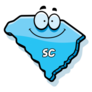 Cartoon Illustration Of State Of South Carolina Smiling Sticker