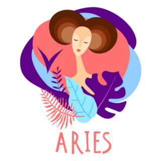 Cartoon Illustration Of Zodiac Sign Aries Sticker
