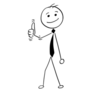 Cartoon Illustration Stickman Thumbs Up Sticker