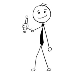 Cartoon Illustration Stickman Thumbs Up Sticker