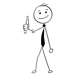 Cartoon Illustration Stickman Thumbs Up Sticker