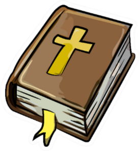 Cartoon Image Of Bible Icon Sticker