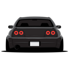 Cartoon Japan Tuned Car Isolated