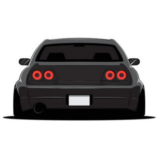 Cartoon Japan Tuned Car Isolated