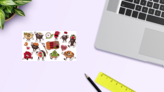 Cartoon Japanese Food Sticker Sheet on a Desk (New) example