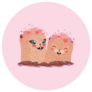 Cartoon Kawaii Groundhogs Hearts Sticker