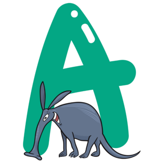 Cartoon Letter A For Aardvark Sticker