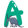 Cartoon Letter A For Aardvark Sticker