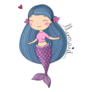 Cartoon Little Mermaid Lettering Sticker