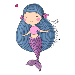 Cartoon Little Mermaid Lettering Sticker