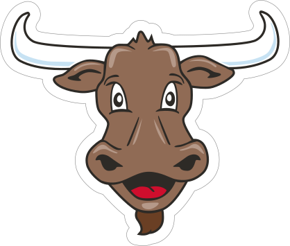 Cartoon Longhorn Mascot Sticker
