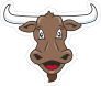 Cartoon Longhorn Mascot Sticker