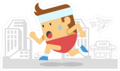 Cartoon Man Running Sticker