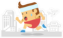 Cartoon Man Running Sticker