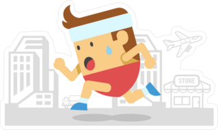 Cartoon Man Running Sticker
