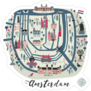 Cartoon Map Of Amsterdam Sticker