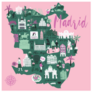 Cartoon Map Of Madrid, Spain Sticker