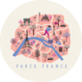 Cartoon Map Of Paris France Sticker
