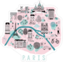 Cartoon Map Of Paris Sticker
