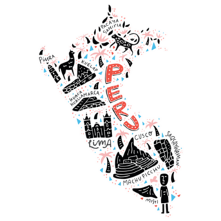 Cartoon Map Of Peru Illustration Sticker