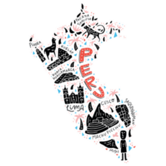 Cartoon Map Of Peru Illustration Sticker