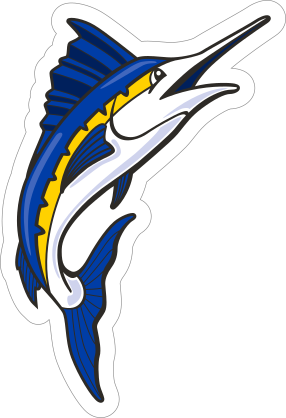 Cartoon Marlins Mascot Sticker