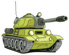 Cartoon Military Army Tank Sticker