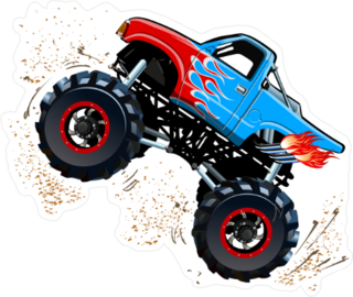 Cartoon Monster Truck in a Wheely Sticker