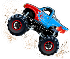 Cartoon Monster Truck in a Wheely Sticker
