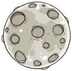 Cartoon Moon Sticker