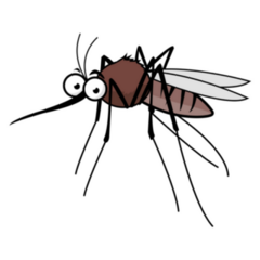 Cartoon Mosquito Character Sticker