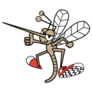 Cartoon Mosquito Wearing Shoes Sticker