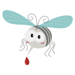 Cartoon Mosquito With A Drop Of Blood Sticker