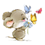 Cartoon Mouse Butterfly Sticker