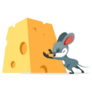 Cartoon Mouse Wants To Steal The Cheese Sticker