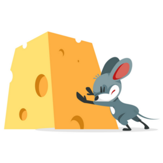 Cartoon Mouse Wants To Steal The Cheese Sticker