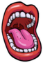 Cartoon Mouth Wide Open For Dentist Sticker
