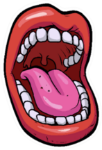 Cartoon Mouth Wide Open For Dentist Sticker